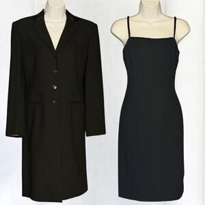 Vintage 90s Lauren Ralph Lauren Beaded Black Dress & Coat Set Size 6 Evening